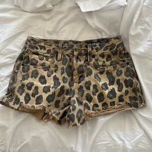 cheetah jean shorts